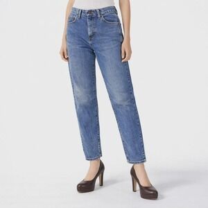 90s Vintage Womens Medium Stone Wash High Rise Straight Leg Denim Jeans Size XS